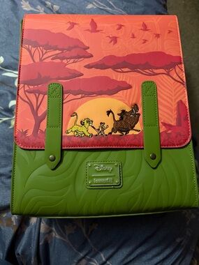 Loungefly The Lion King Sunset Green and Coral Backpack